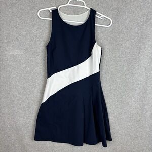 Sweaty Betty Grand Slam Tennis Dress Navy Color Block Pleated Size 4 Workout